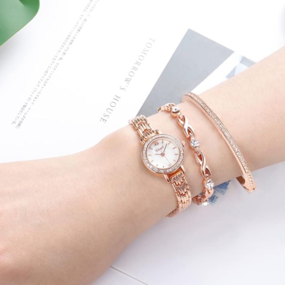 Rose Gold Watch Bangle Set - Picture 2 of 5